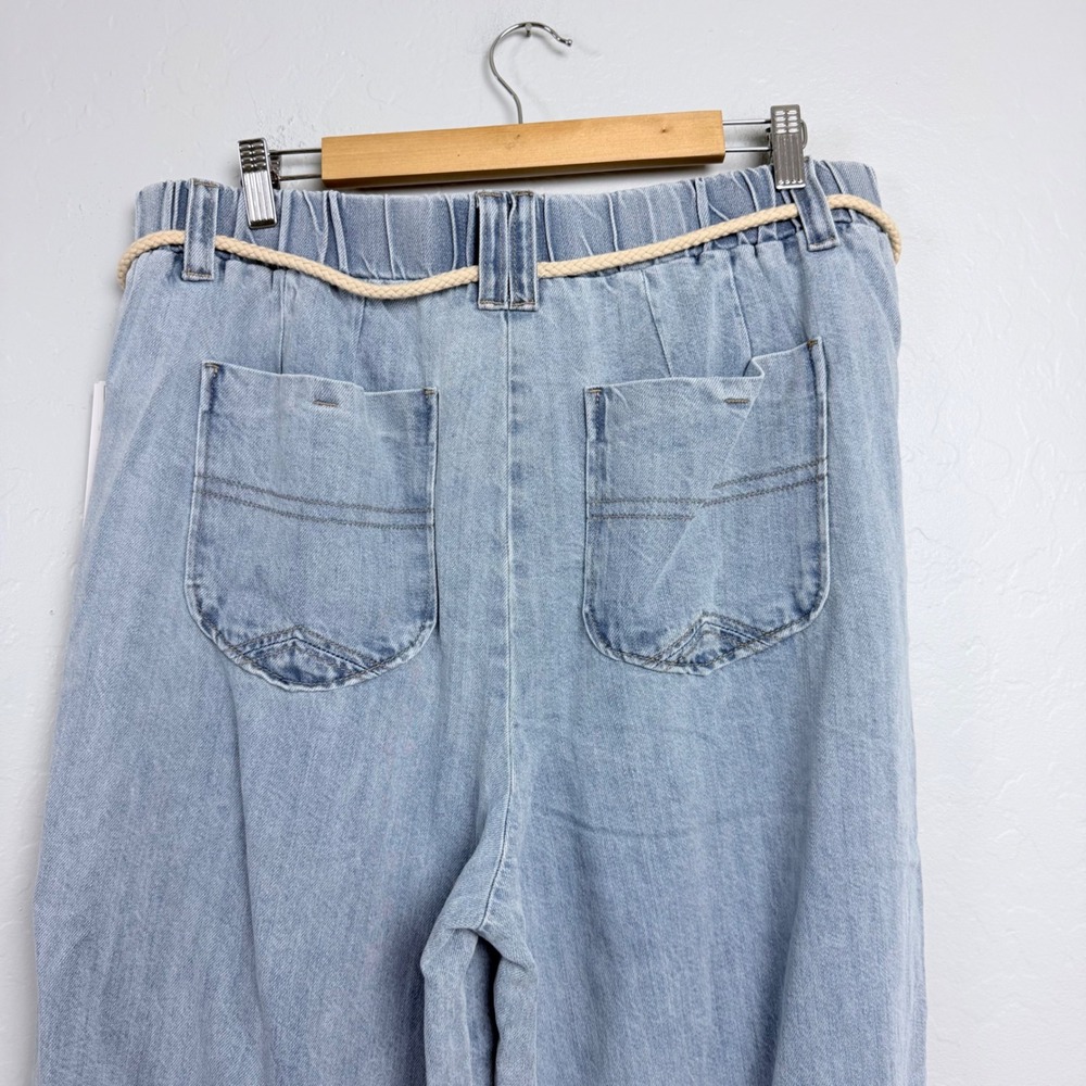 NEW Democracy Ab-leisure Skyrise Wide Leg Jeans Light Wash Blue XL B2735VLN - Picture 5 of 13